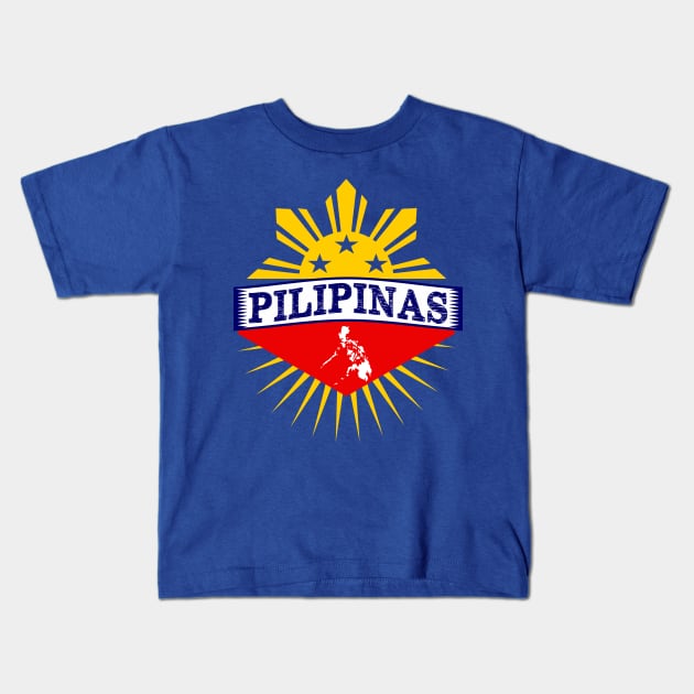 Pilipinas Design - Proud Pinoy Prints Kids T-Shirt by blessedpixel